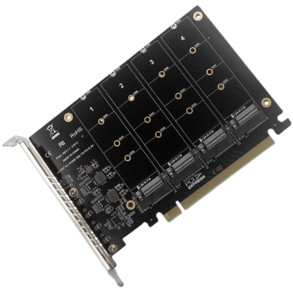 NasBoost CP4M-S PCIe to M.2 NVMe x 4 Ports expansion card main view