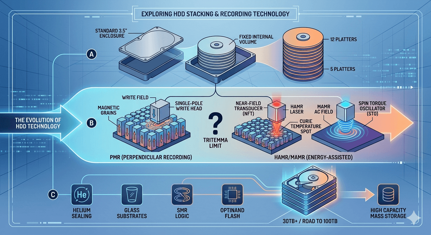 Evolution from PMR to HAMR and MAMR Technologies