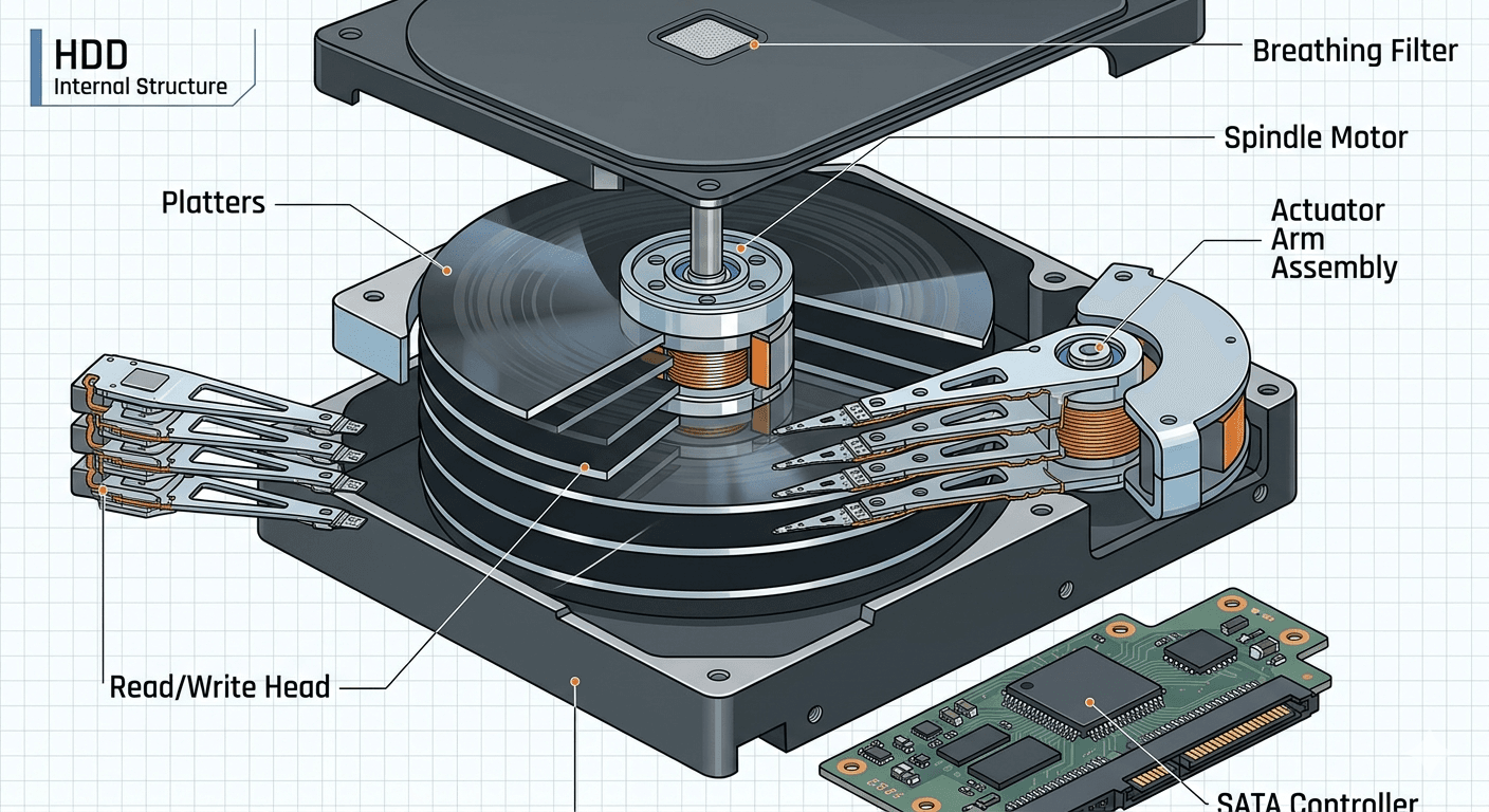 Internal Structure of a 3.5-inch Hard Disk Drive