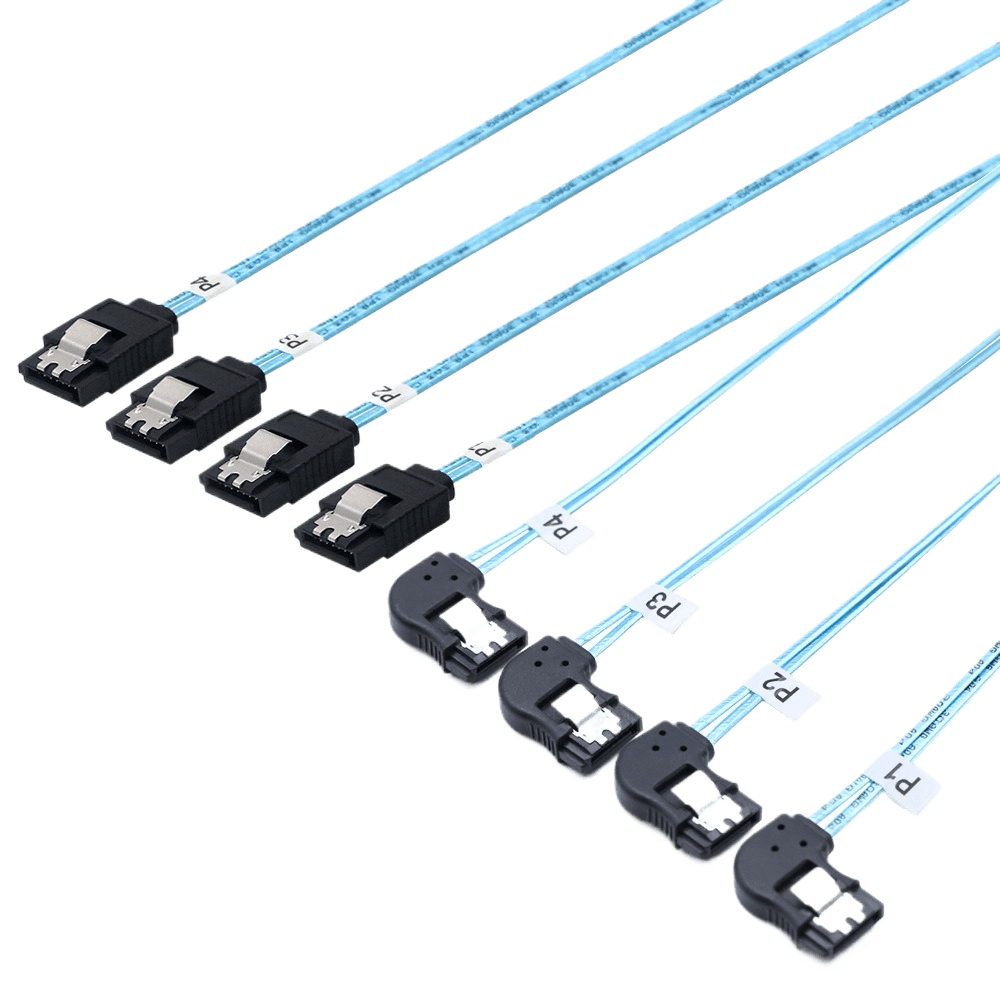NasBoost LS4 SATA Cable | 4x SATA 3.0 Ports | 6Gbps | 50cm | Right-Angle Female Extension Cable - Image 2