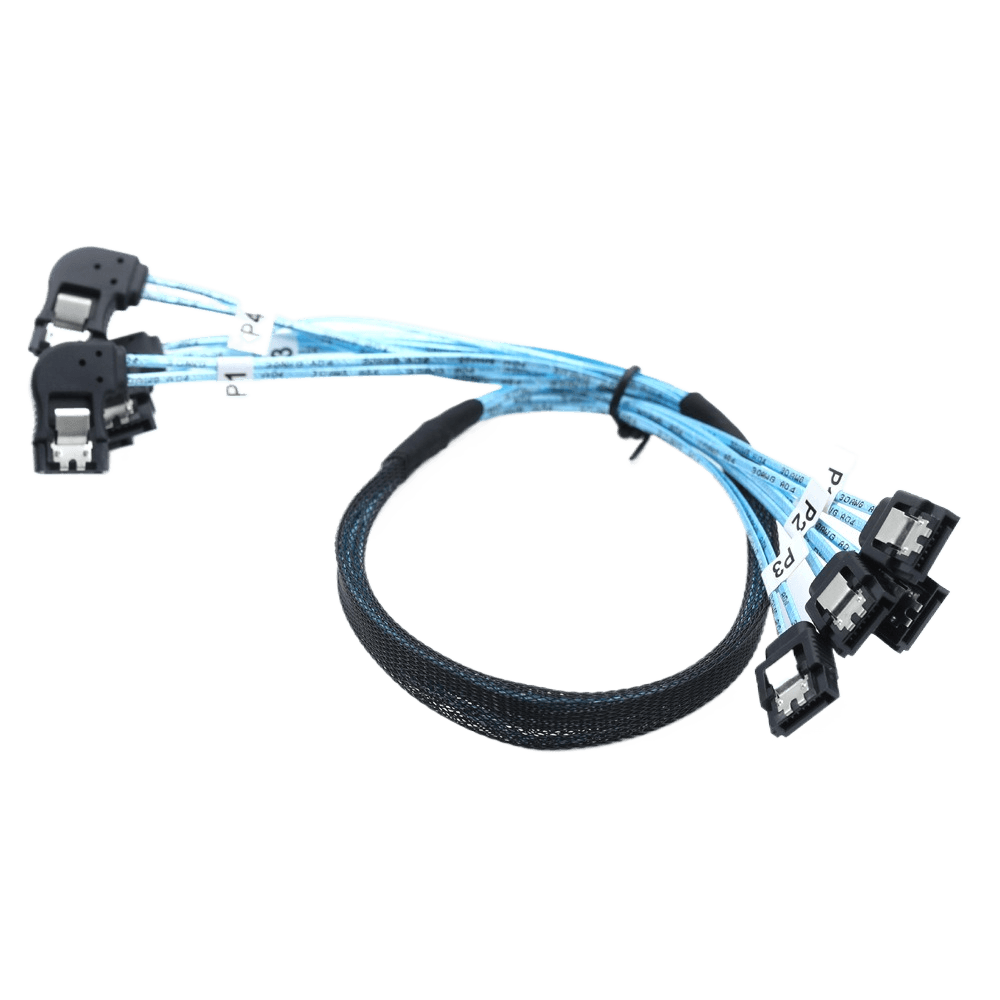 NasBoost LS4 SATA Cable | 4x SATA 3.0 Ports | 6Gbps | 50cm | Right-Angle Female Extension Cable - Image 3