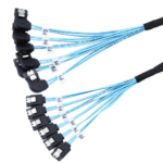 NasBoost LS6 SATA Cable | 6x SATA 3.0 Ports | 6Gbps | 50cm | Right-Angle Female Extension Cable