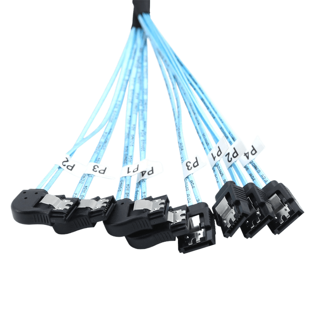 NasBoost LS6 SATA Cable | 6x SATA 3.0 Ports | 6Gbps | 50cm | Right-Angle Female Extension Cable - Image 4
