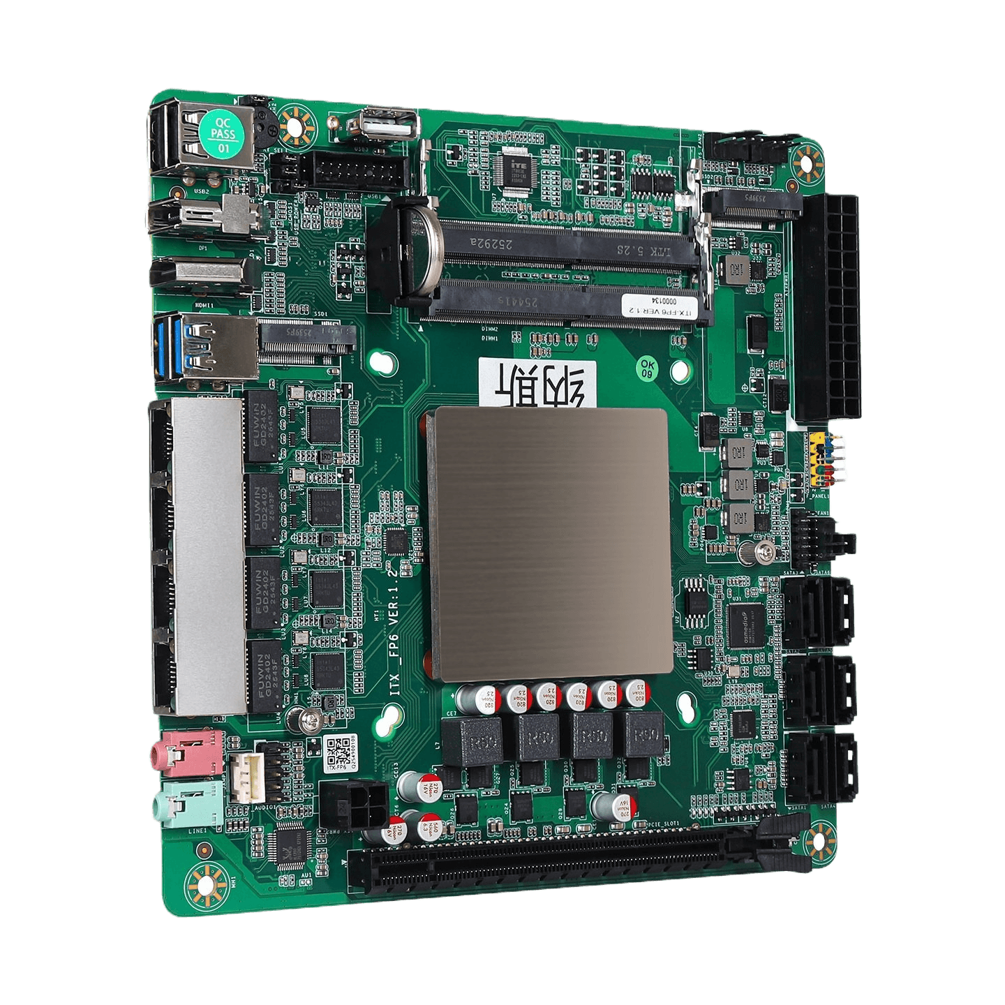 NasBoost M15-N Ryzen5 5625U NAS Motherboard | 6x SATA 3.0 | 2x NVMe | 4x 2.5G LAN - Image 2