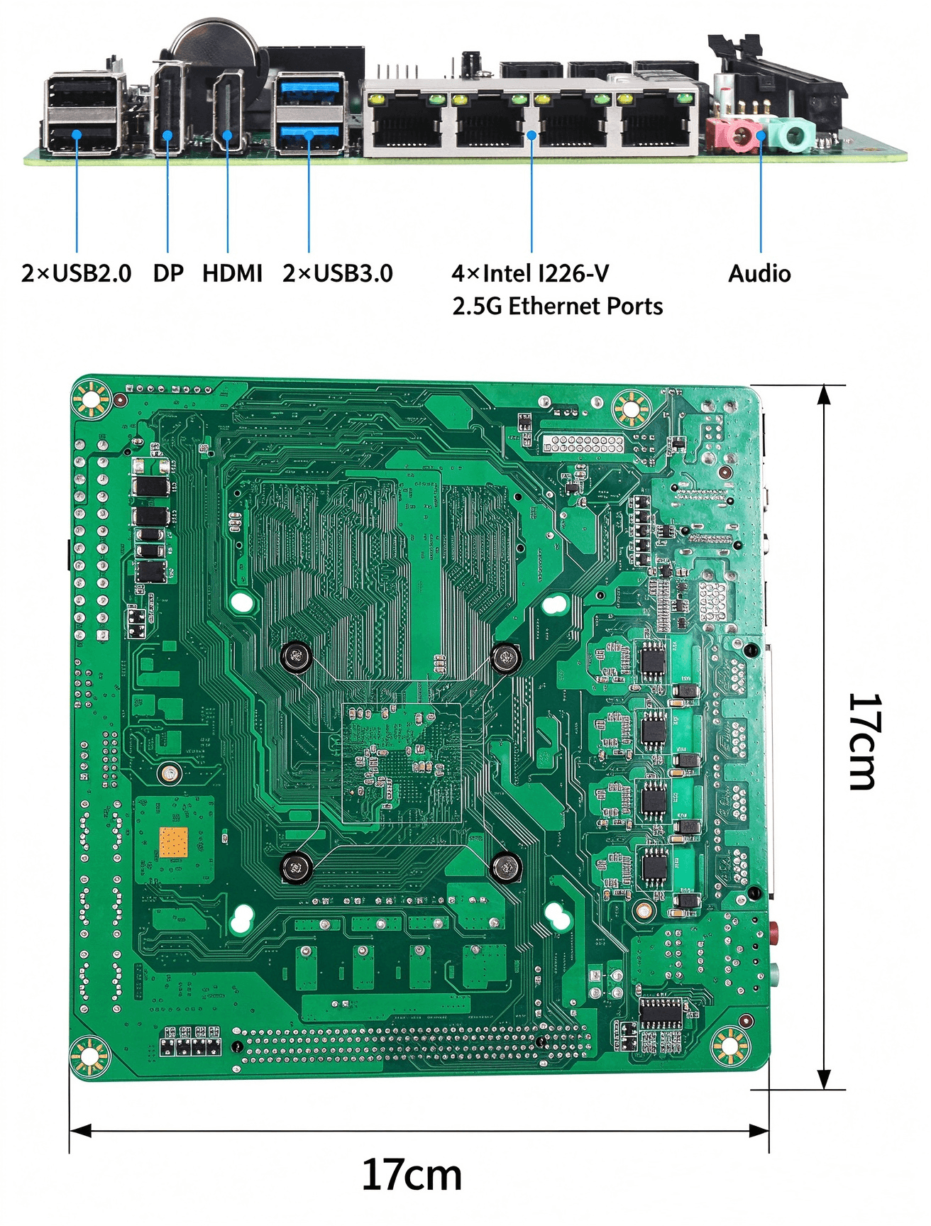 NasBoost M15-N Ryzen5 5625U NAS Motherboard | 6x SATA 3.0 | 2x NVMe | 4x 2.5G LAN - Image 4