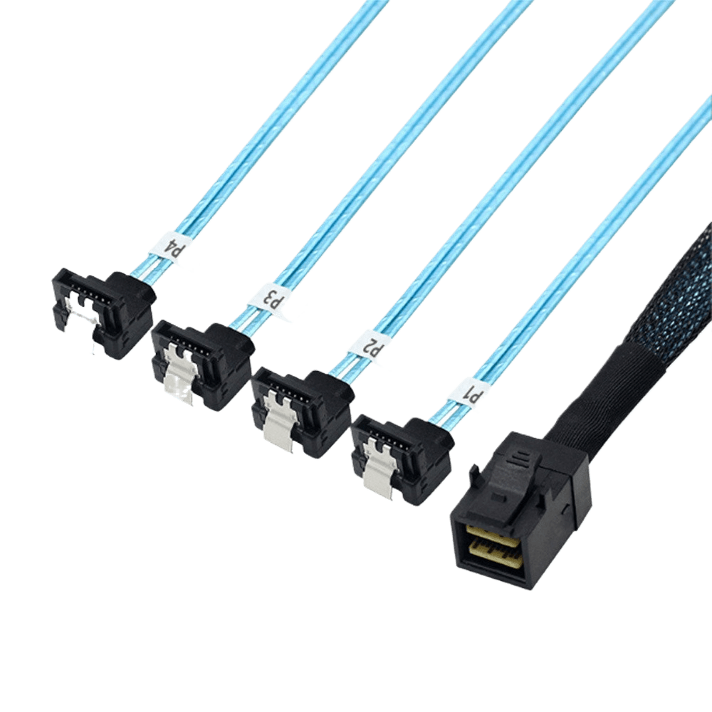 NasBoost M8S4 SATA Cable | SFF-8643 to 4x SATA 3.0 Ports | 6Gbps | 50cm | Mini SAS HD Breakout Cable - Image 2