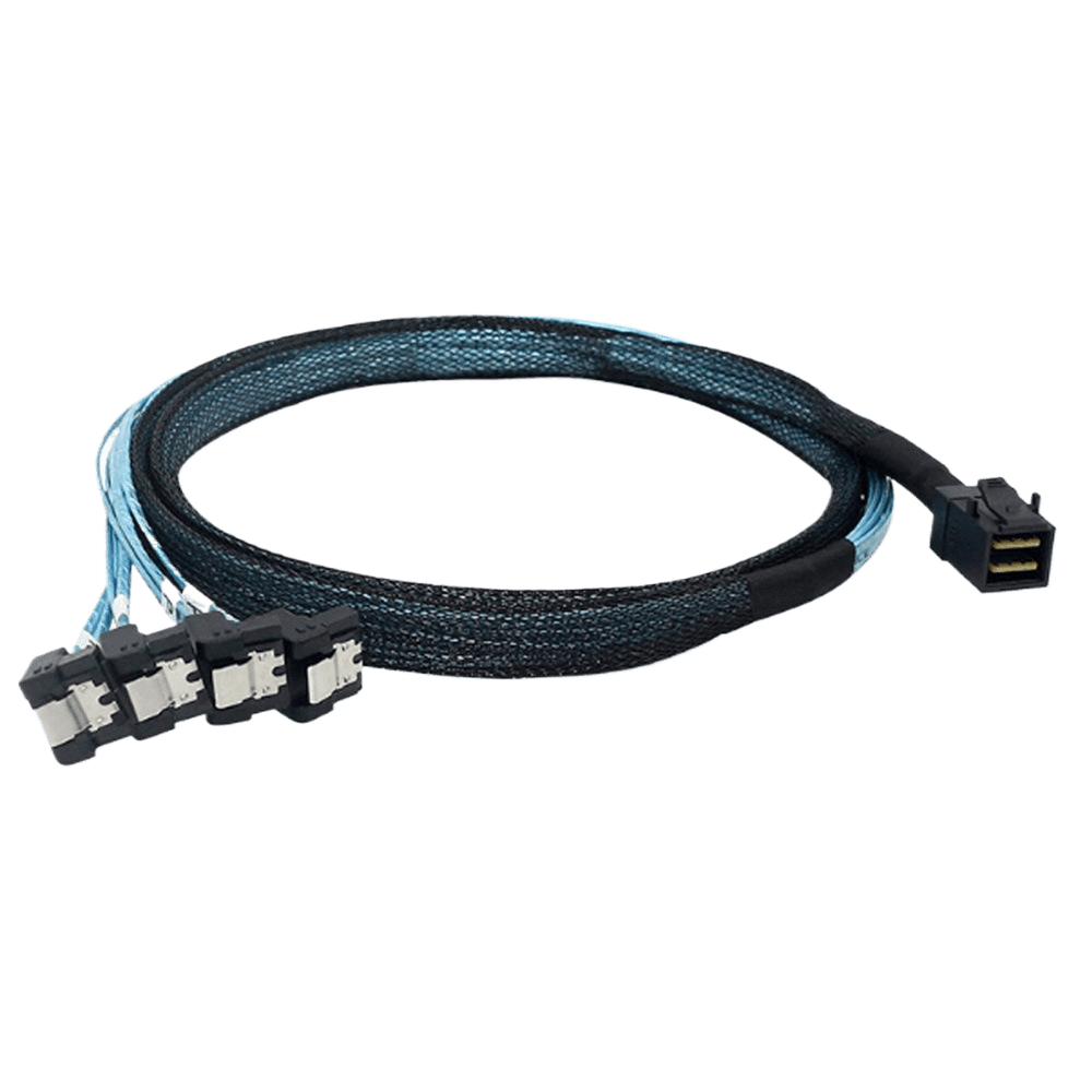 NasBoost M8S4 SATA Cable | SFF-8643 to 4x SATA 3.0 Ports | 6Gbps | 50cm | Mini SAS HD Breakout Cable - Image 3
