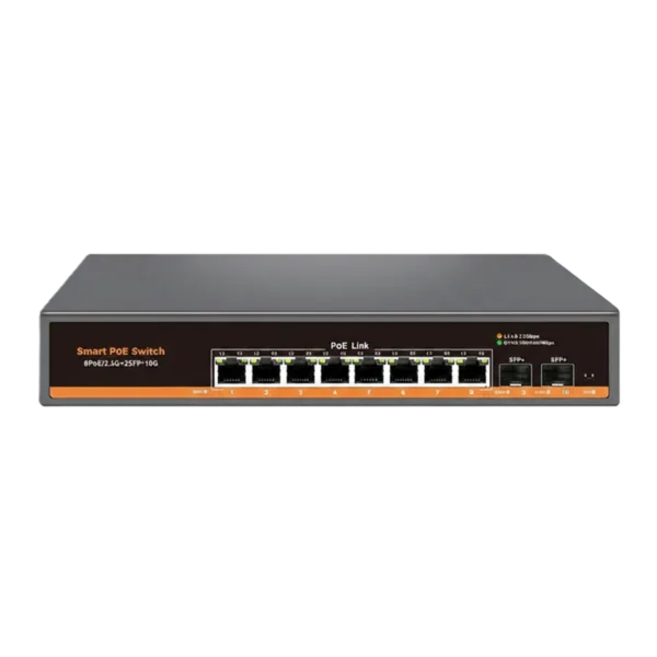 NasBoost S8E2X-P 2.5G PoE Switch with 10G SFP+