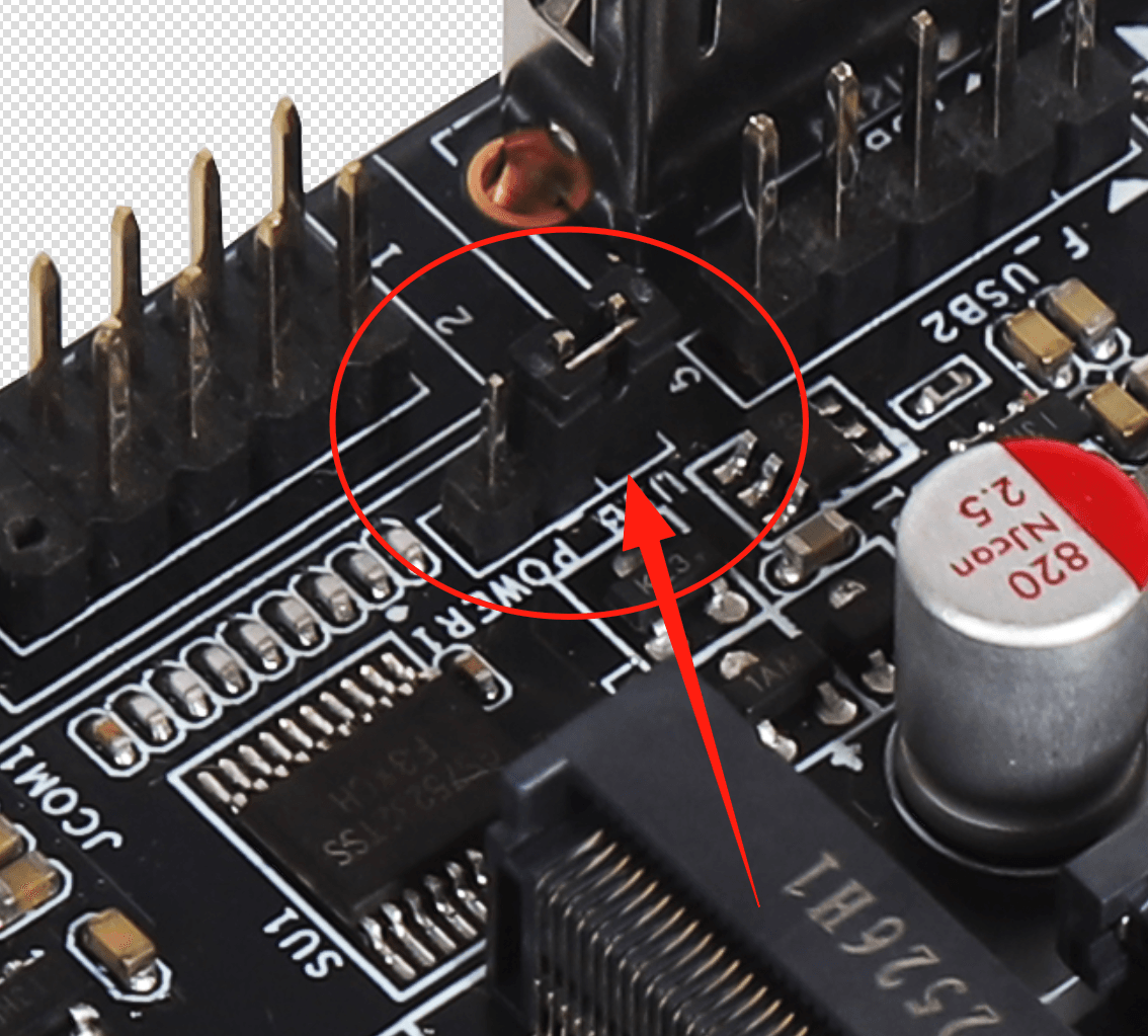 Configuración del puente de alimentación USB con el equipo apagado