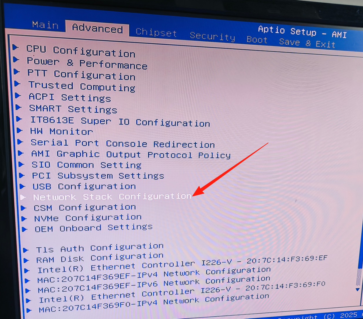 Configuración del subsistema PCI